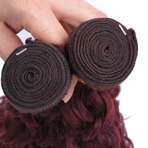 Luxvogue Burgundy 99J Deep Wave Human Hair Bundles - 100% Brazilian Virgin