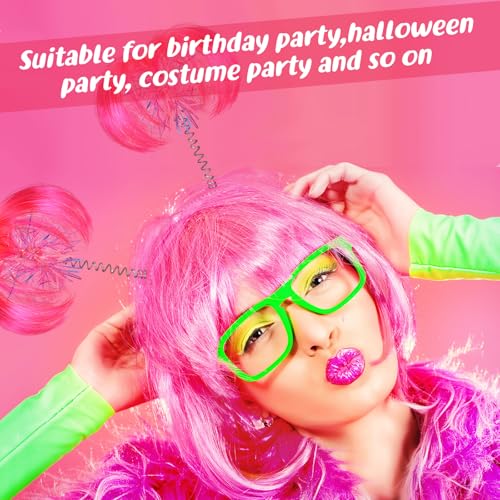 Jexine Pink Pompom Headband - 12 Pcs Hair Tinsel Accessories