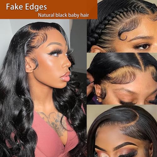 Laysson 4 Pcs HD Lace Baby Hair Strips - Reusable Virgin Human Hair Edges