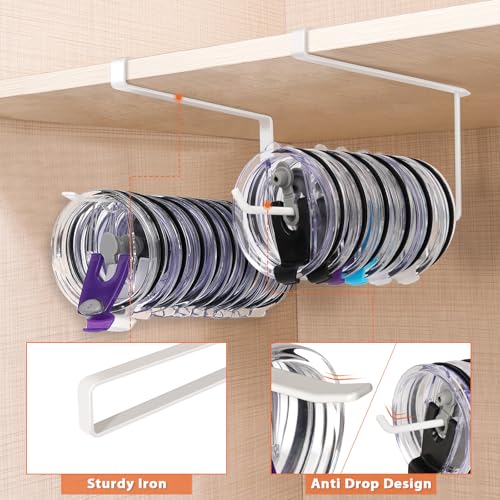 2 Pack Tumbler Lid Organizer - Holds Up to 20 Lids, Space-Saving Design