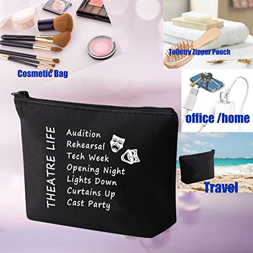 PXTIDY Theatre Life Makeup Bag - Black Drama Gifts Pouch