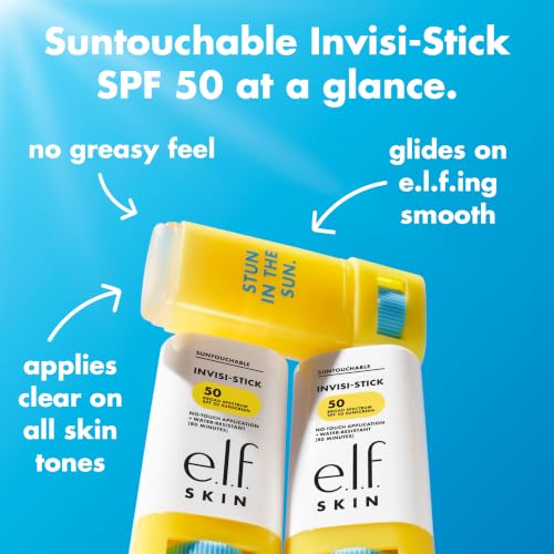 e.l.f. SKIN Suntouchable Invisi-Stick Face Sunscreen SPF 50 - 0.63 oz, Clear & Lightweight
