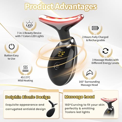 Lyndops 7 Color Portable Face Massager - LED Thermal Vibration Tool