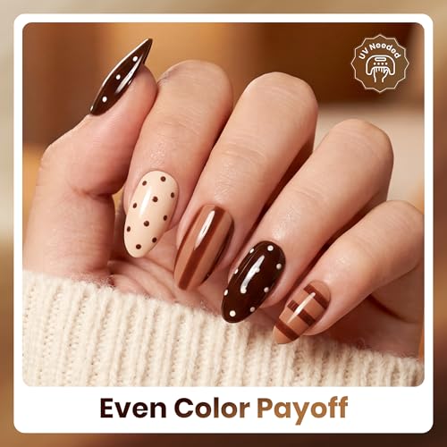 Beetles Cocoa Cashmere Gel Polish Set - 6 Shades of Brown Nail Polish