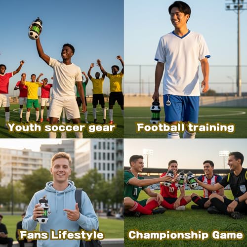 Soccer Ball Water Bottle - Collapsible 18oz Sports Hydration