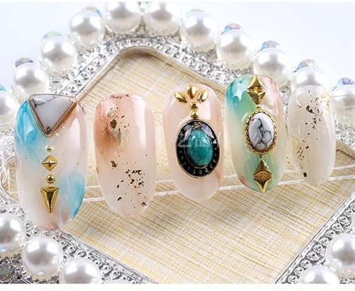 60-Piece Turquoise Nail Charms - 3D Hollowed Out Western Nail Art Gems