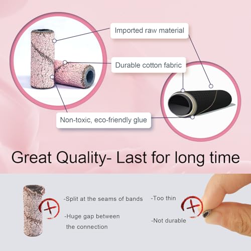 CORFULRA 240 Grit Small Sanding Bands for Nail Drill - 100 Pcs