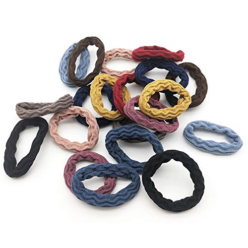 20-Pack Seamless Hair Ties - High Elastic Ponytail Holders
