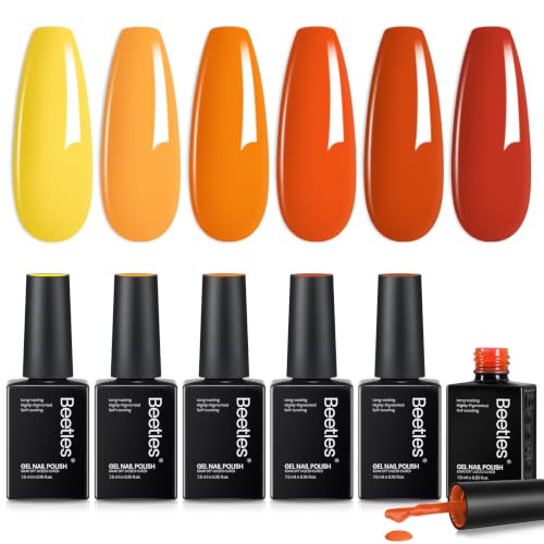 Beetles Twilight Warmth Gel Polish Set - 6 Orange to Yellow Shades (A - Orange | Twilight Warmth)