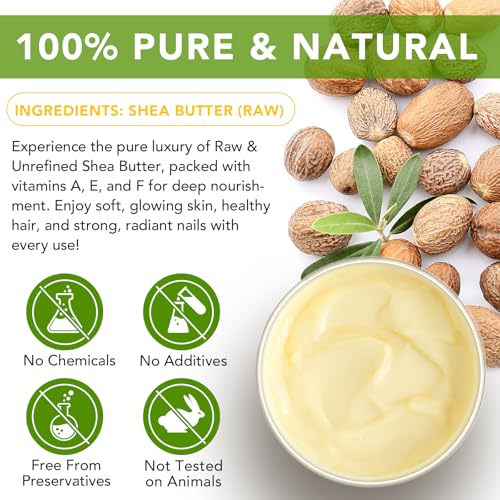 Organic Raw Shea Butter Hand Cream - Deep Moisturizing 7.8 OZ