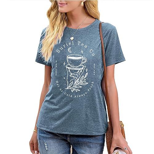 Acotar Velaris Women's T-Shirt - City of Starlight Graphic Tee, Blue Small