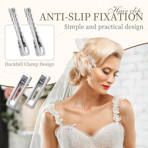 24PCS Silver Hair Clips Set - Y2K Metal Barrettes for Women