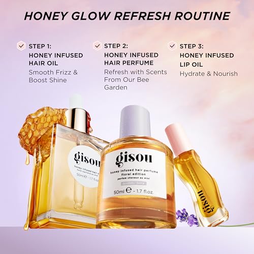 Gisou Honey Infused Hair Perfume Mini ? Long-Lasting Hair Fragrance with Mirsalehi Honey & Argan Oil, Lavender Berry, 15ml