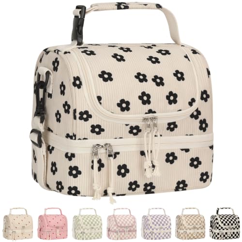 Vankor Corduroy Insulated Lunch Box for Kids - Double Decker Tote