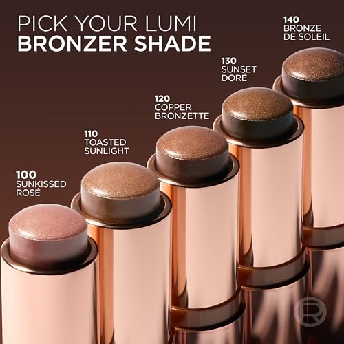 L'Oreal Paris Lumi Bronze Le Stick Soleil Bronzer - Cream-To-Powder for Sun-Kissed Glow, 130 Sunset Doré