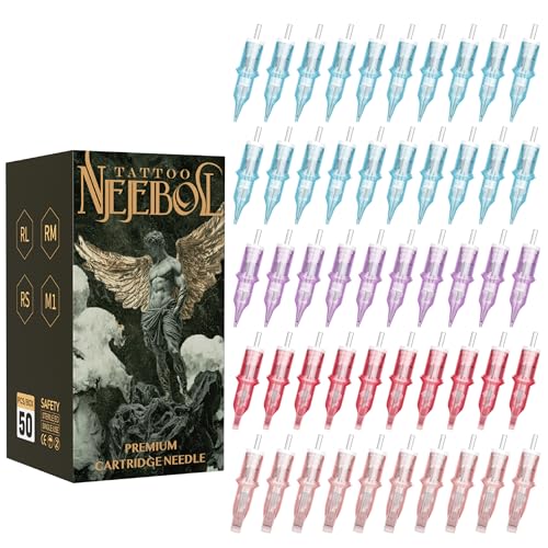 Neebol 50PCS #12 Mixed Tattoo Cartridge Needles Set (RL+RS+RM+M1)