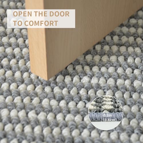 Non-Slip Indoor Doormat 24" x 40" | White & Grey Low Profile