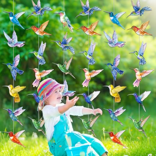 Hummingbird Birthday Party Decorations - Set of 6 Colorful Garlands