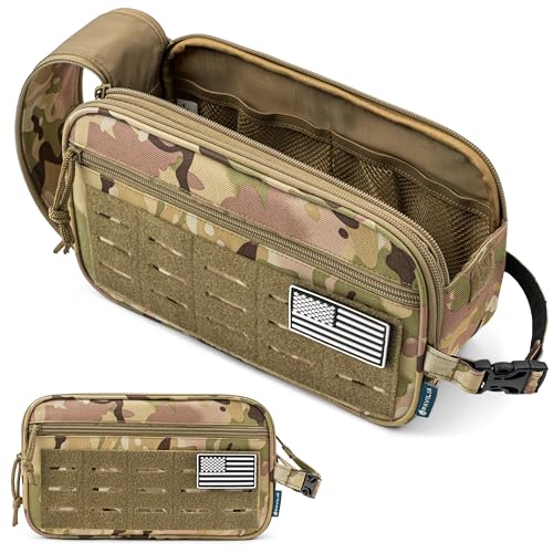 PAVILIA Camo XL Tactical Toiletry Bag - Water Resistant Organizer