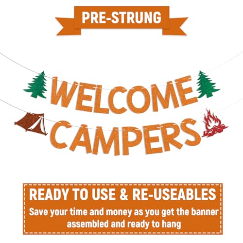 Welcome Campers Banner - Camping Birthday & Party Decor