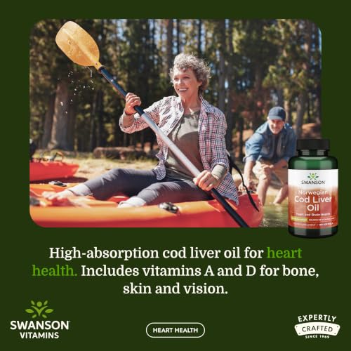 Swanson Cod Liver Oil with Vitamin A - 180 Softgels, 350mg - Supports Bone, Skin & Eye Health