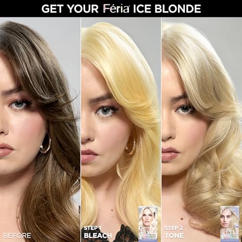 L'Oreal Paris Feria Hyper Platinum Hair Bleach Kit with Anti-Brass Conditioner