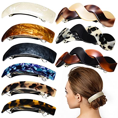 Yinder 9 Pcs Tortoise Shell Hair Barrettes - Elegant French Clips