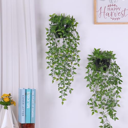 Faux Mandala Vines Hanging Plant with Pot – 21in Artificial Greenery for Indoor & Outdoor Décor