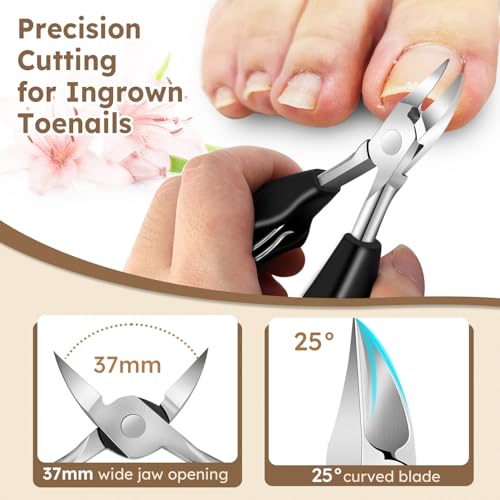 Nailysor 5-in-1 Professional Toenail Clipper Set for Thick Ingrown Nails