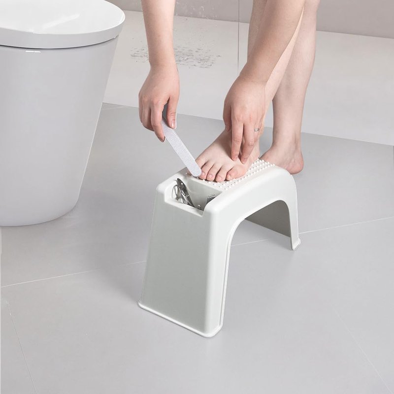 ZLMHYYM Shower Foot Rest for Shaving Legs, Non-Slip Pedicure Foot Rest, Shower Foots Step Stool for Shaving Legs, Plastic Sturdy Pedicure Stand -White