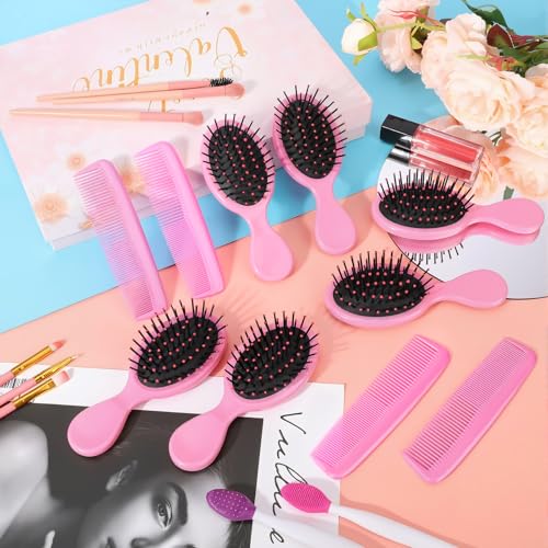 Nuogo Mini Wet Hair Brush & Comb Set for Kids - 24 Pcs Pink