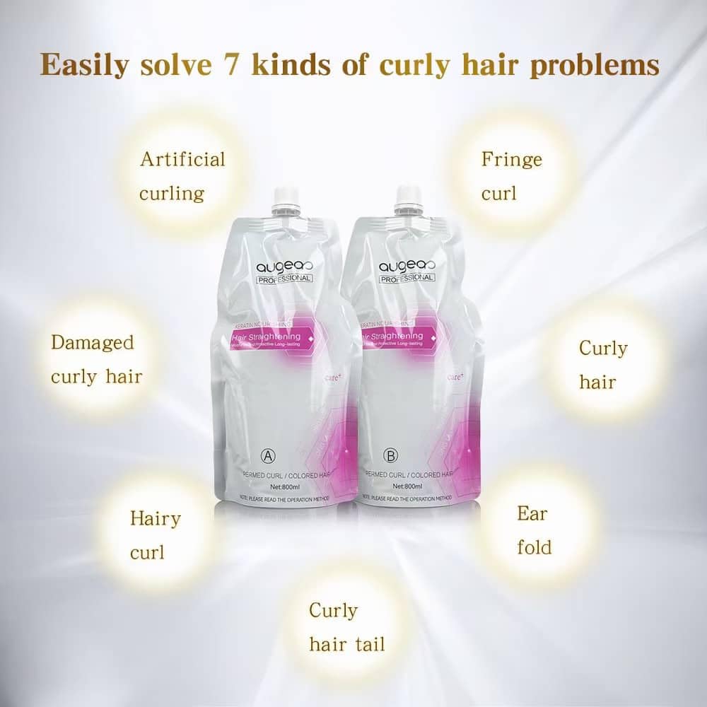 2x 800ML Smooth Hair Straightening Cream - Treatment for Curly Hair, Light Fragrance & Suitable for All Hair Types, Salon Commercial Grade