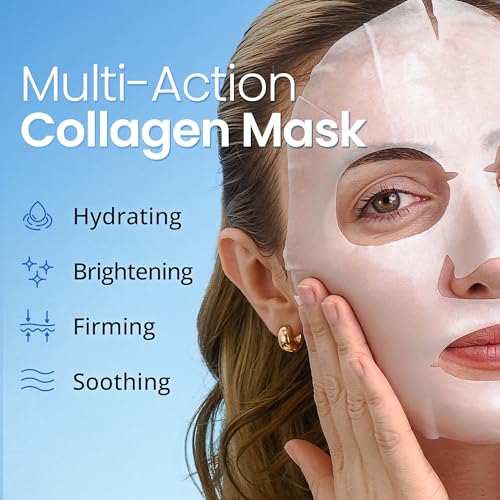 Ebanel 10-Pack Collagen Face Mask Sheet - Hydrating & Anti-Aging