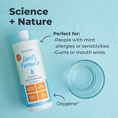 Oxyfresh Ultra Sensitive Unflavored Mouthwash 16 Fl Oz - Gentle, Alcohol-Free, No Mint