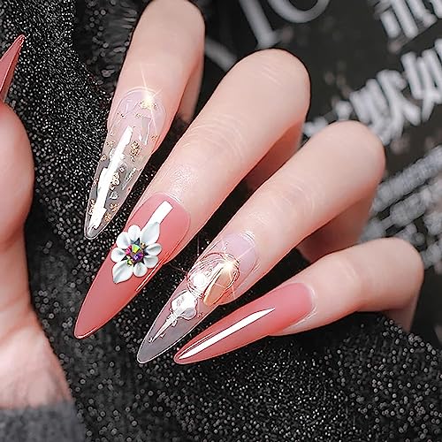 Kit2: 10 Pcs White 3D Simulation Flower Nail Charms – Acrylic Nail Art