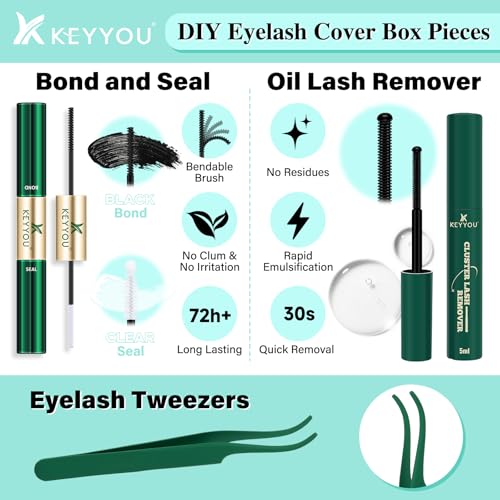 KEYYOU Air Touch Lash Kit Air01 - Lightweight Eyelash Clusters for Natural Look