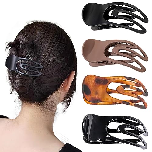 4PCS French Hair Clips - Curved Alligator Claw Clips for Women