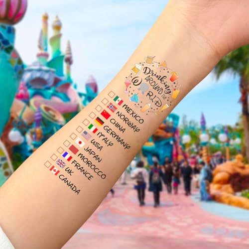 Drinking Around the World Temporary Tattoos - Pack of 2