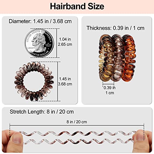 JessLab Amber Spiral Hair Ties - 20 Pack Traceless, No Crease Ponytail Holders for Girls & Women