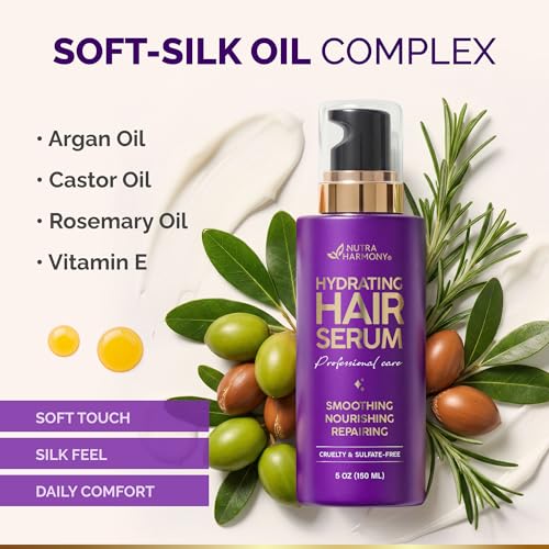 Hydrating Hair Serum for Dry & Frizzy Hair - Leave-In, 5 oz (Pack of 1)