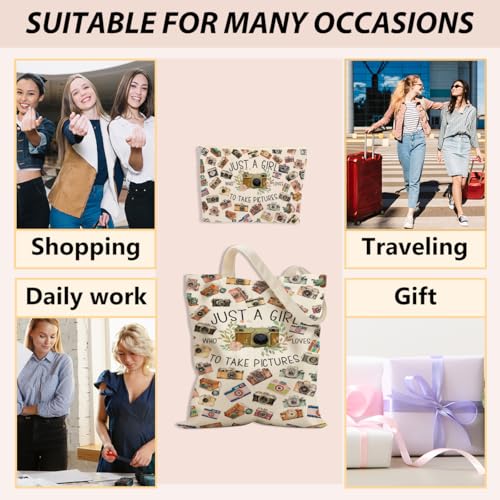 Canvas Tote Bag and Cosmetic Pouch Set for Photographers