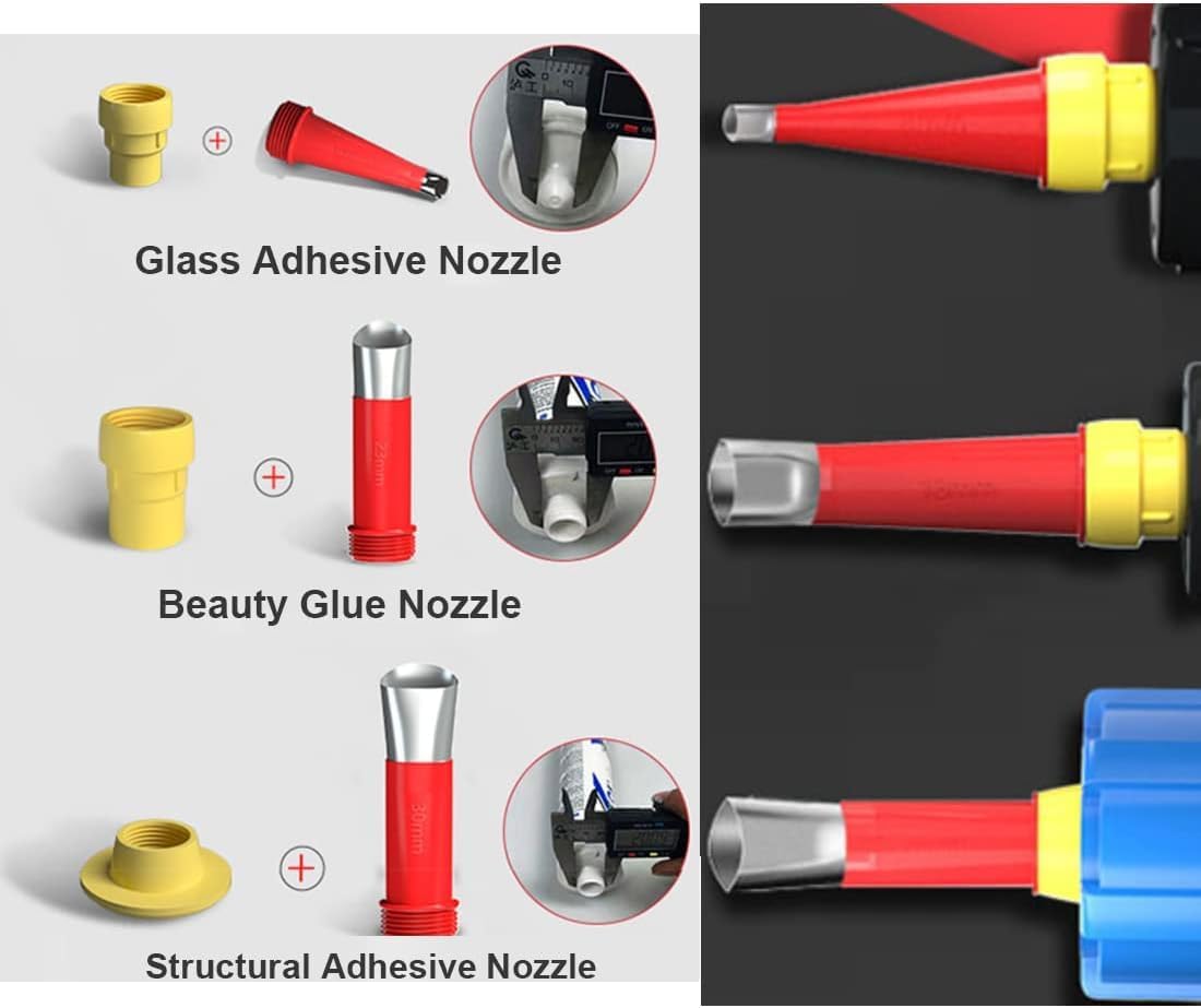 9-Piece Caulking Finisher Kit - Reusable Nozzle Applicators with 6 Nozzles & 3 Connectors | Ideal for Bathroom, Doors & Windows