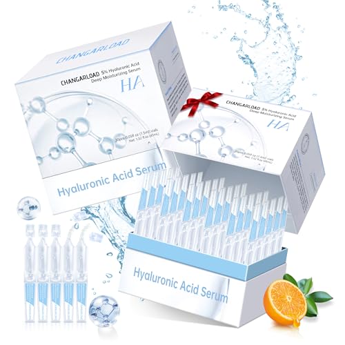 5% Hyaluronic Acid Serum Vials - Anti-Aging Face Treatment (60 Pack)