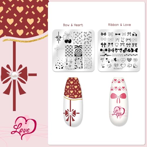 Biutee 20PCS Nail Art Stamping Kit with Plates & Silicone Stamper