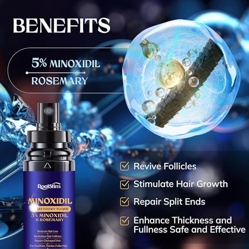RootStim 5% Minoxidil Hair Growth Spray with Rosemary & Biotin - 2 Fl Oz