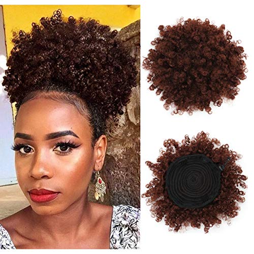 Medium Afro Puff Drawstring Ponytail for Short Natural Hair - T1B/33#