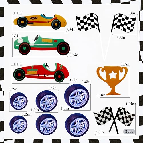 Racing Car Cake Toppers Set | Birthday Party Decorations