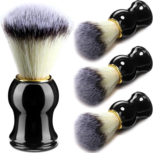 Patelai 4-Pack Handcrafted Shaving Brushes for Men - Premium Bamboo & Synthetic Bristles