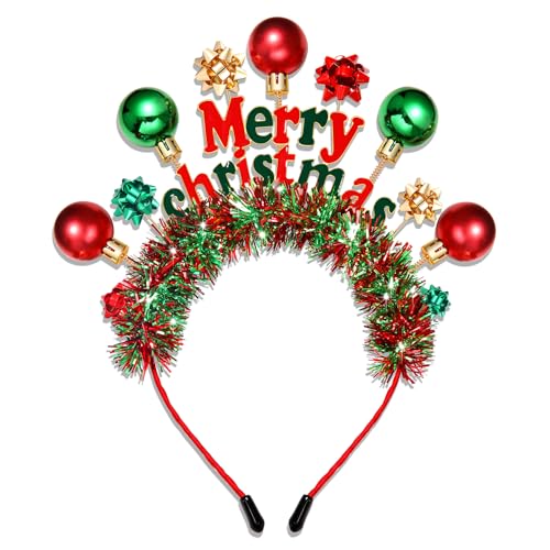 NVENF Christmas Headband for Women - Pattern A Xmas Bow Accessory