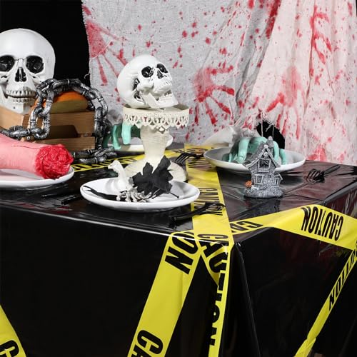 Irenare 3-Pack Halloween Construction Party Tablecloths 54x108